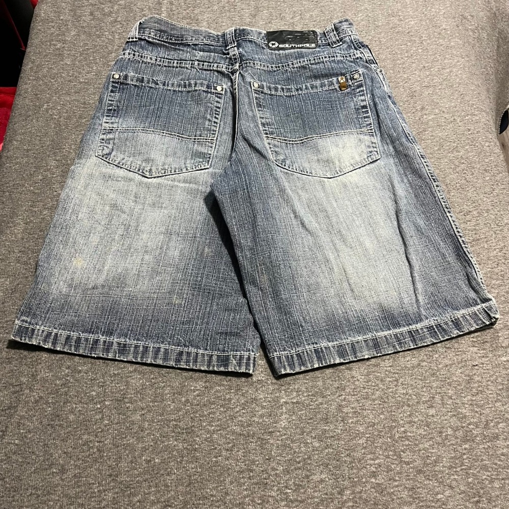 Southpole Mens Baggy Denim Shorts Size 32 Blue Y2K Hip Hop Jorts Skater Street